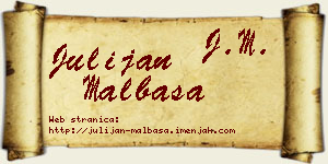 Julijan Malbaša vizit kartica